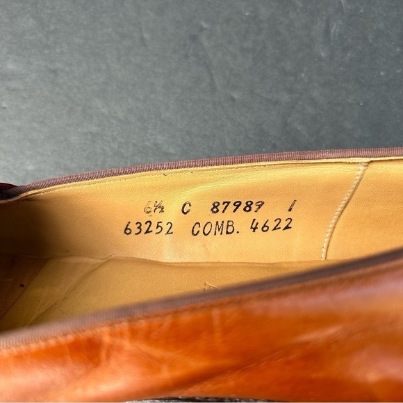 Allen Edmunds Avalon Two-Tone Loafers, Brown Leather w/ Embossed Croc, Size 6.5 - Picture 16 of 16